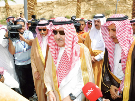 Late Prince Sattam bin Abdulaziz, former Chairman of the High Commission for the Development of Arriyadh, inaugurates Wadi Namar Rehabilitation Project.