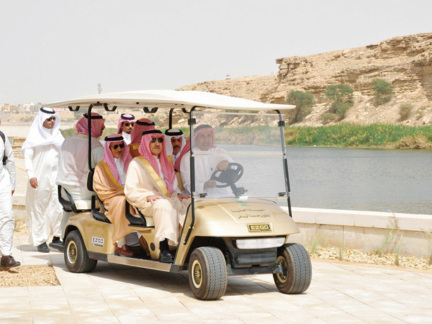 Late Prince Sattam bin Abdulaziz, former Chairman of the High Commission for the Development of Arriyadh, inaugurates Wadi Namar Rehabilitation Project.