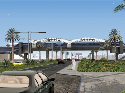 Station of an above ground level metro line