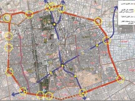 proposed ring road and internal streets downtown Riyadh